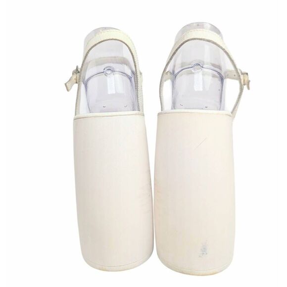 Steve Madden Jordana white leather chunky platform sandal heels women's 11 - Picture 4 of 9